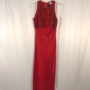 VTG Cache/Carmen Marc Volvo Silk Beaded Maxi Dress